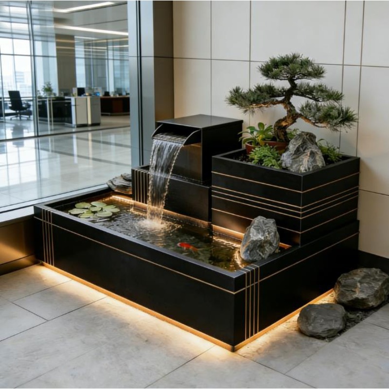 น้ำตกสแตนเลส - บ่อปลาคาร์พกลาง - Bonsai Garden With Koi Pond บทวิจารณ์และราคา