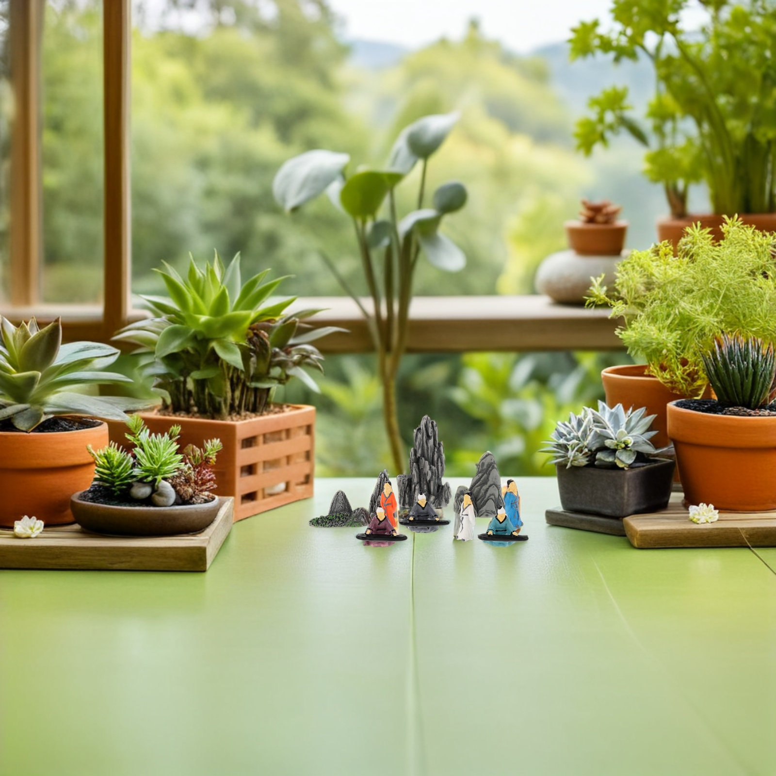 ชุดของตกแต่งตั้งโต๊ะ รูปปั้นศิ - Bonsai Garden Landscape Design บทวิจารณ์และราคา