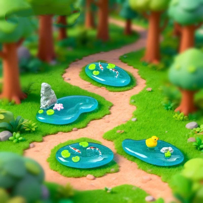 (BF06) ของตกแต่งบ่อเรซิ่นขนาดเ - Bonsai Garden With Koi Pond บทวิจารณ์และราคา