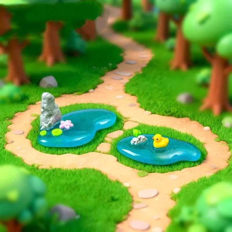 (BF06) ของตกแต่งบ่อเรซิ่นขนาดเ - Bonsai Garden With Koi Pond บทวิจารณ์และราคา