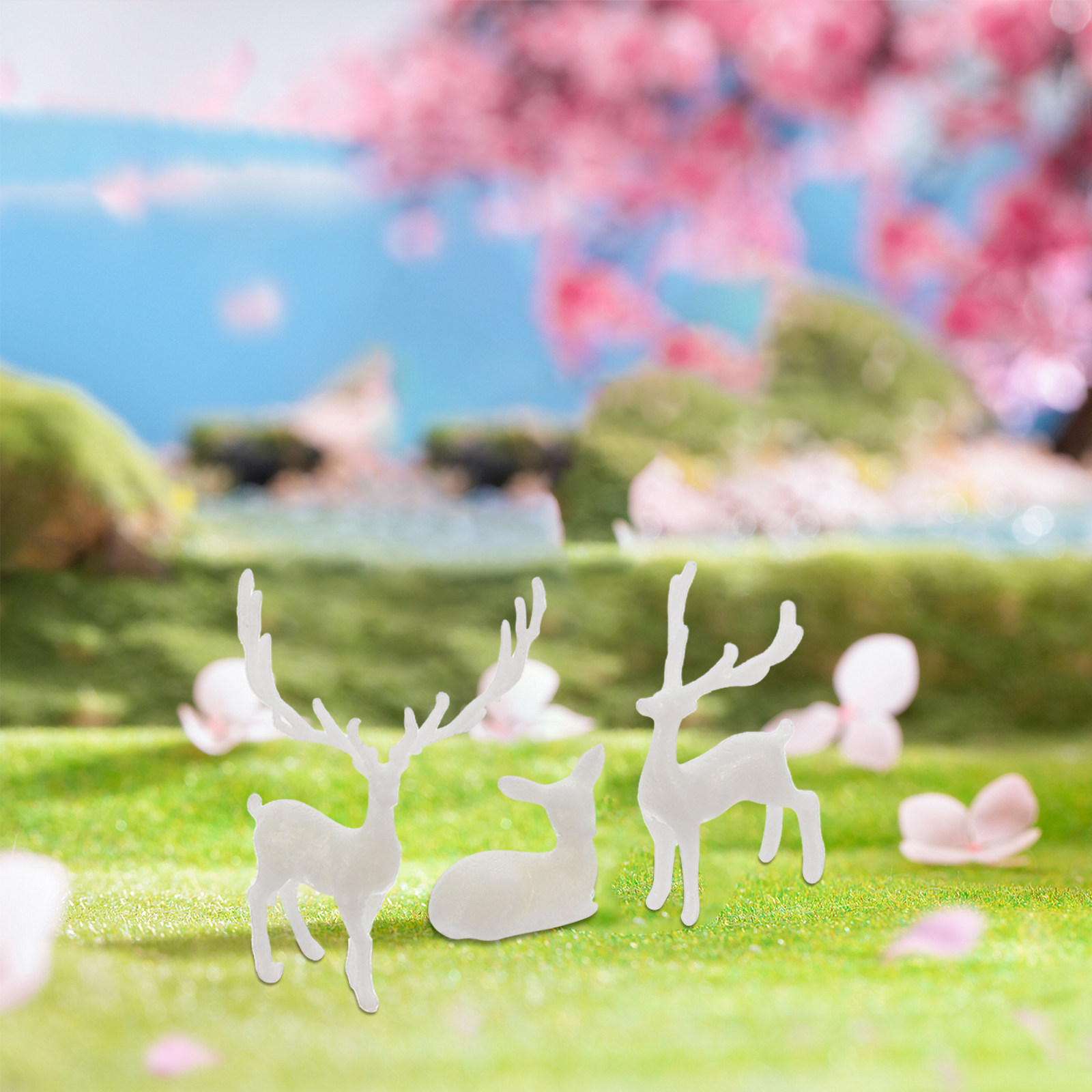 3 ชิ้น รูปปั้นกวางเรซิ่นเหมือน - Bonsai Garden Landscape Design บทวิจารณ์และราคา